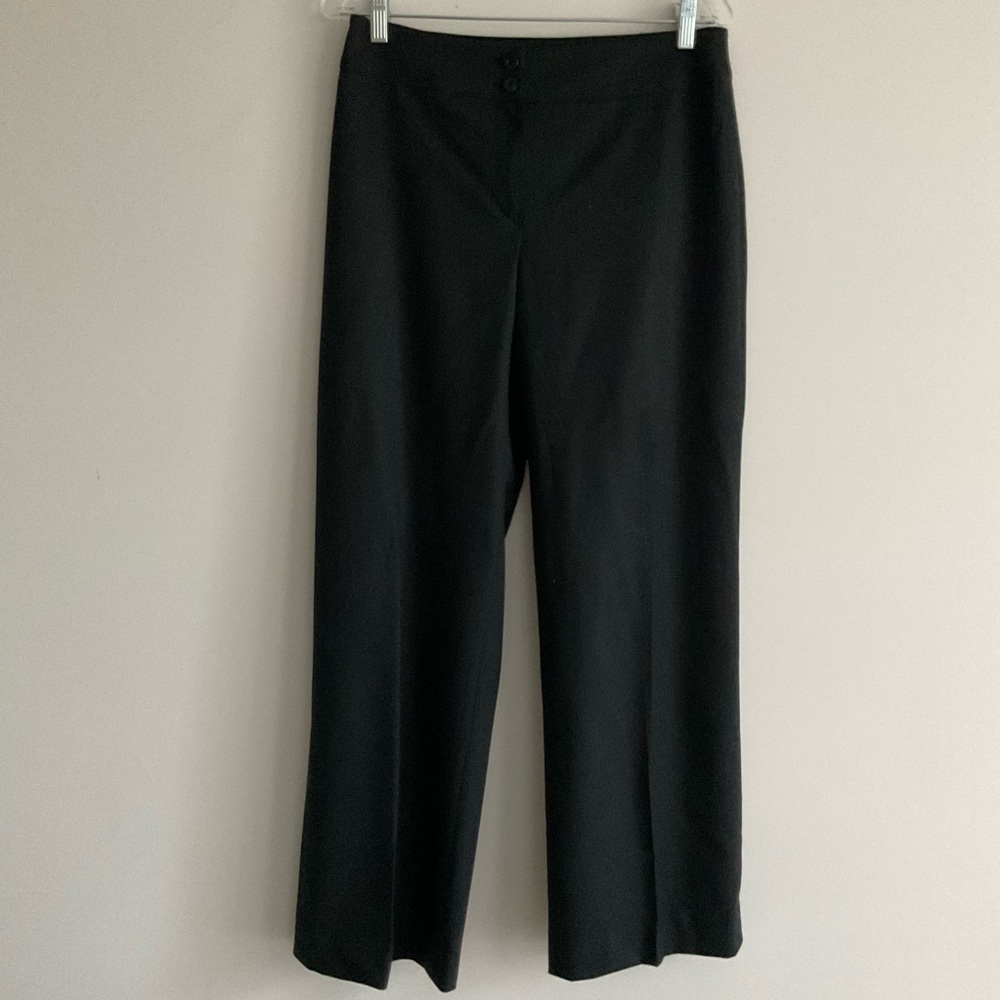 Armani Collezioni High Rise Luxury Soft Wool Dress Work Pant Wide Flare Leg Gray